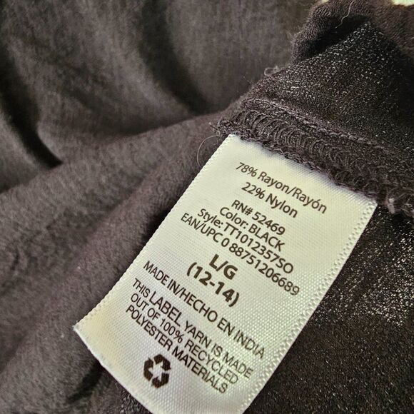 EUC TIME AND TRU BLACK HALF BUTTONED OVERSIZED SHIRT SIZE L WOMENS - Picture 10 of 12